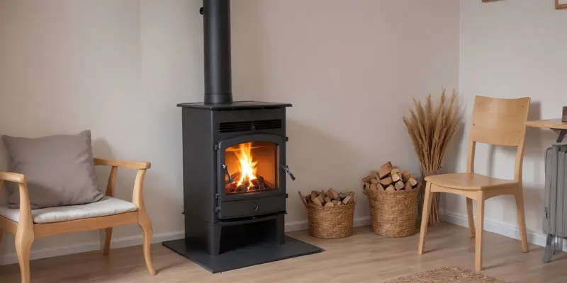 Photo d'une cheminée après un nettoyage avec une action de flamme parfaite